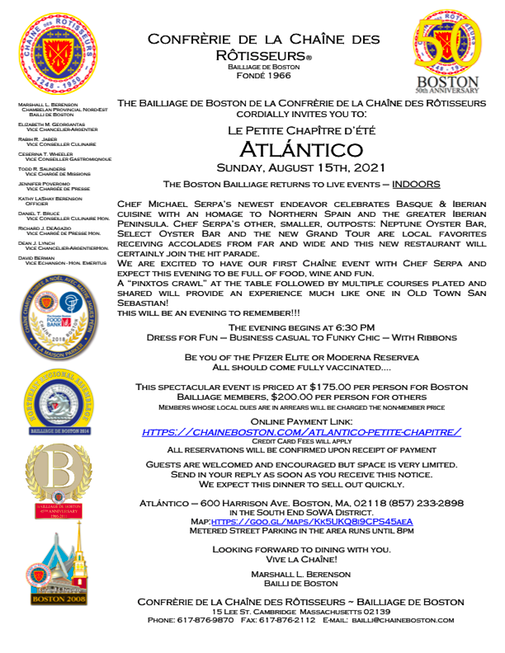 Chaine Boston Atlantico Inviation Aug 15, 2021